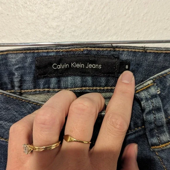 Calvin Klein Women's Bootcut Denim Jeans Dark Wash Size 8 - Picture 4 of 6